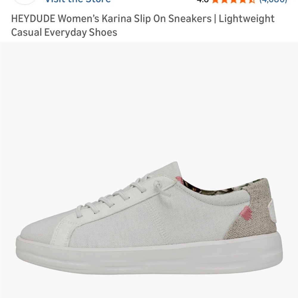 Hey Dude Women's Karina White Slip-On Sneakers
